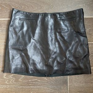 Zabari leather mini skirt with front pockets